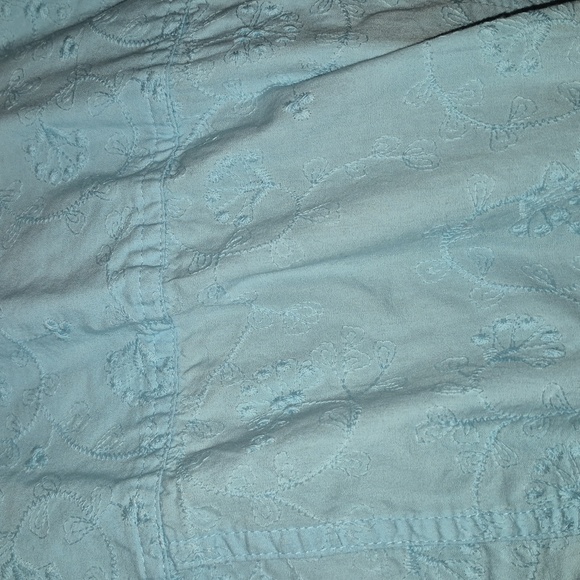 Christopher & Banks Woman's Size Large Light Teal Blue Cotton Jacket - Picture 7 of 7